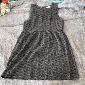 LOFT Gray Knit Sleeveless Fit-and-Flare Dress